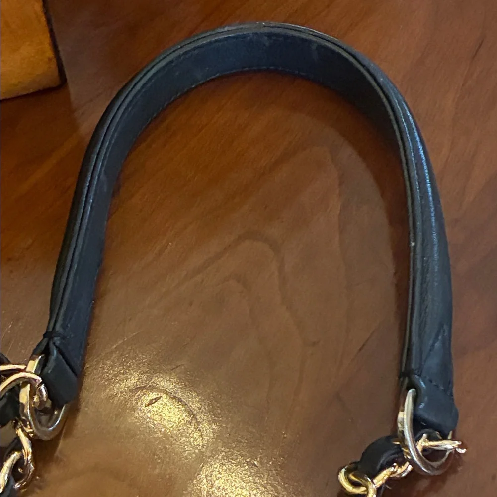 Kelly Wynne Clear “Mingle Mingle Mini” Purse Navy Real Leather Crossbody Bag